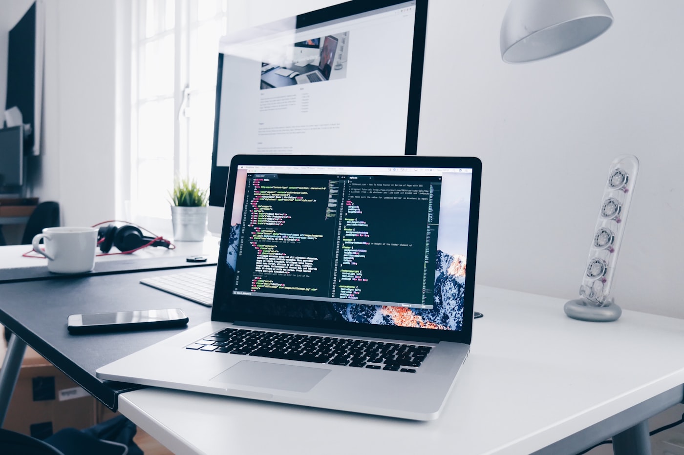 Code editor open on a developer workstation